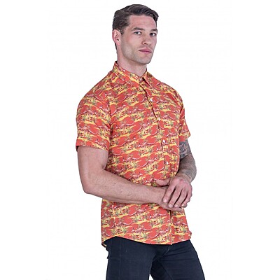 Kangaroo Red Shirt - Ozzie Mens Short Sleeve Shirt