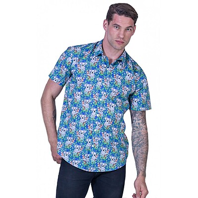 Koala Blue Shirt - Ozzie Mens Short Sleeve Shirt