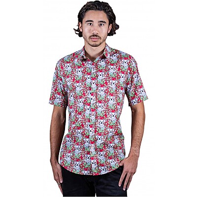 Koala Red Shirt - Ozzie Mens Short Sleeve Shirt