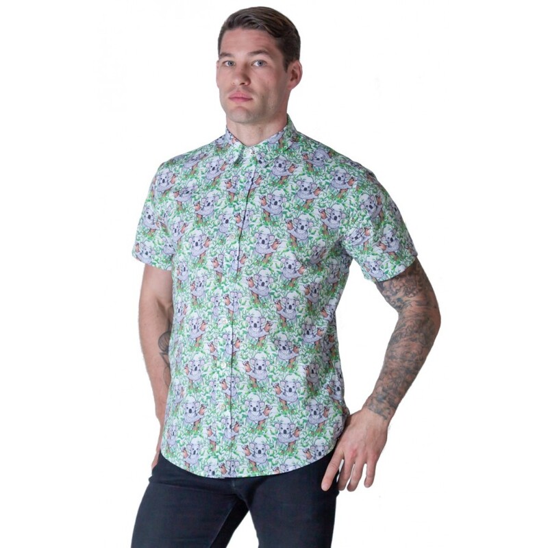 Koala White Shirt - Ozzie Mens Short Sleeve Shirt