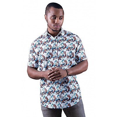 Platypus White Shirt - Ozzie Mens Short Sleeve Shirt