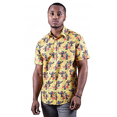 Rainbow Lorikeet Yellow Shirt - Ozzie Mens Short Sleeve Shirt