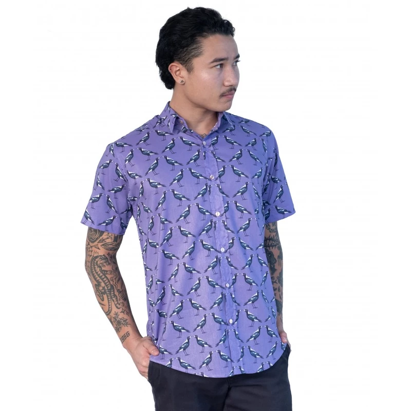 Magpie Amethyst- Ozzie Mens Short Sleeve Shirt