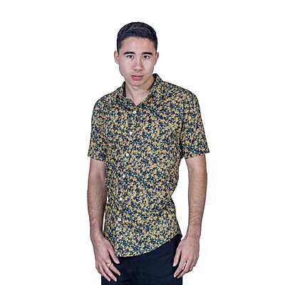 Wattle Black Shirt - Ozzie Mens Short Sleeve Shirt