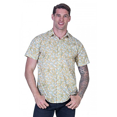 Wattle White Shirt - Ozzie Mens Short Sleeve Shirt