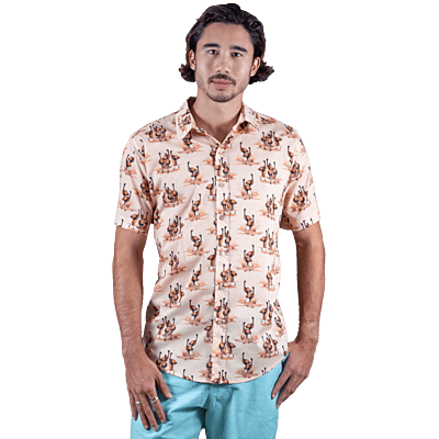 Emu Dusty Pink Shirt - Ozzie Mens Short Sleeve Shirt